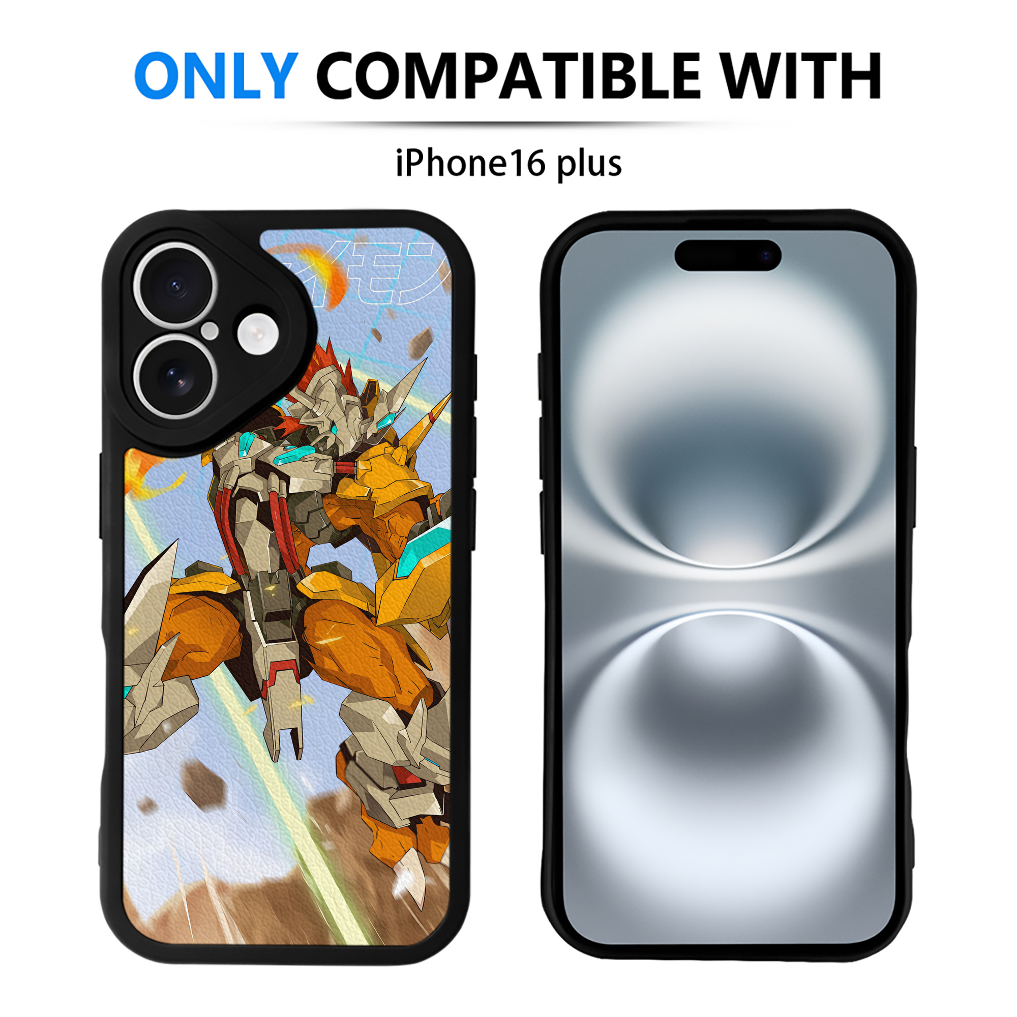 （画像用） Digimon デジタルモンスター/デジモン 【iPhone 16シリーズ対応】シリコンスマホケース（レザー調） 材質：シリコン